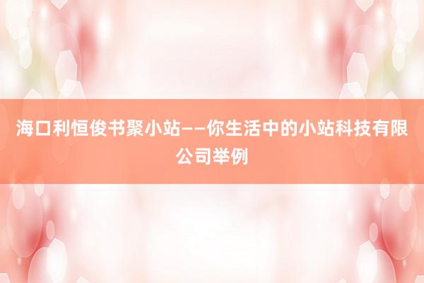 海口利恒俊书聚小站——你生活中的小站科技有限公司举例